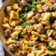creamy tortellini and sausage with kale