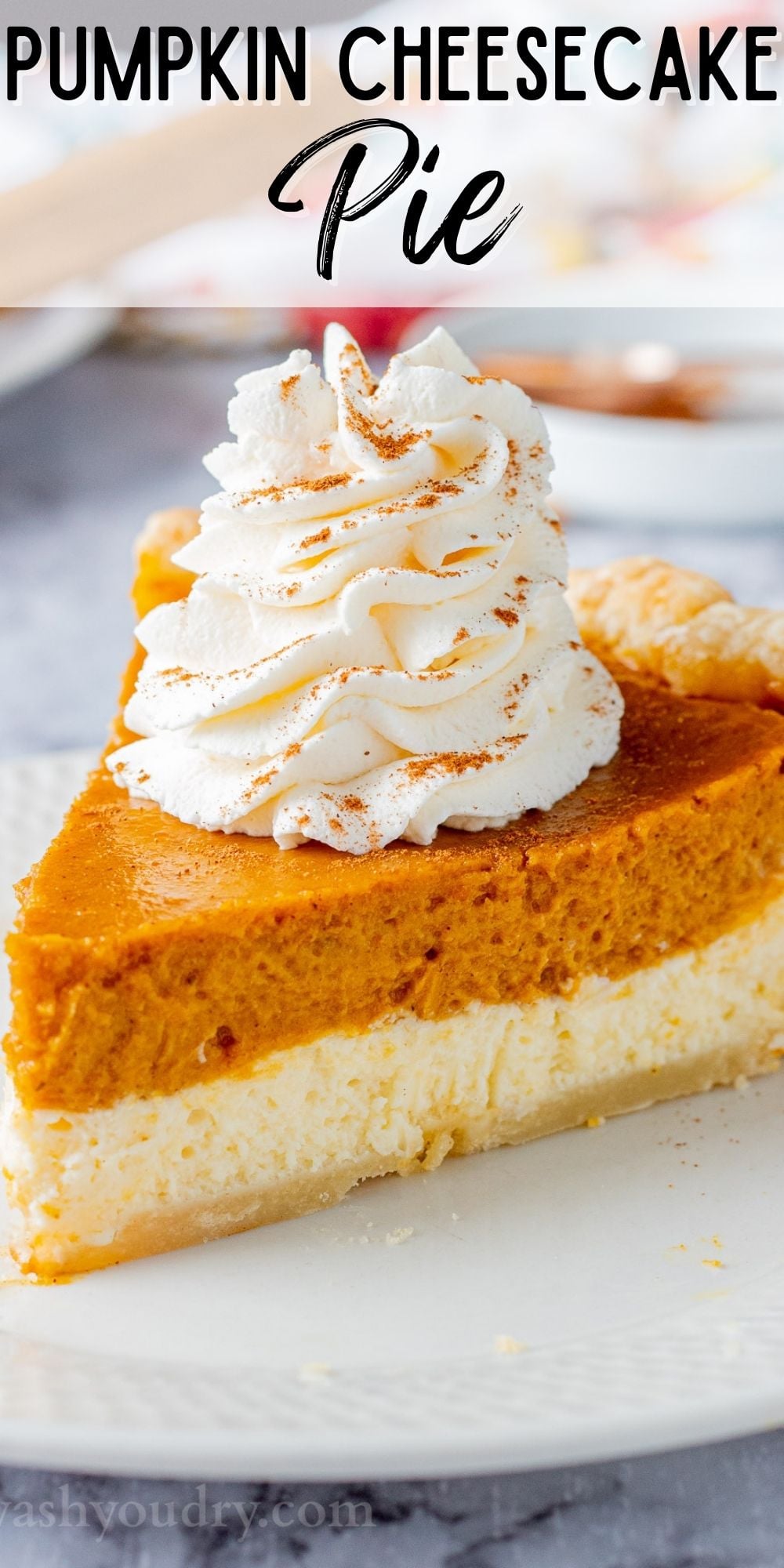 Pumpkin Cheesecake Pie - I Wash You Dry