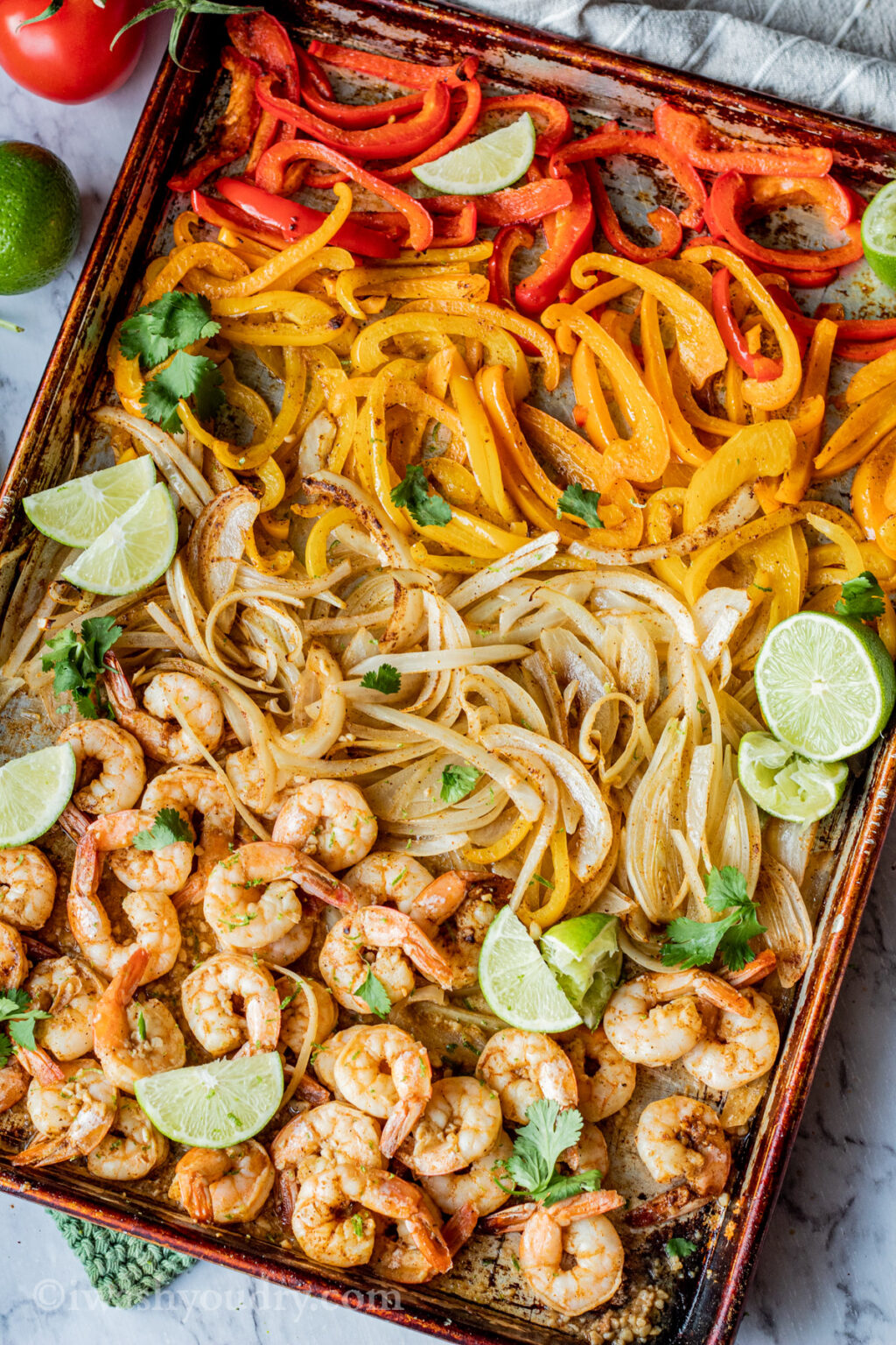 Sheet Pan Shrimp Fajitas - I Wash You Dry