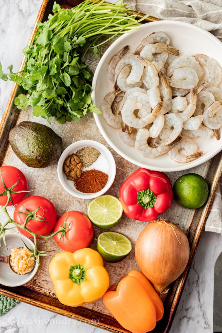 Sheet Pan Shrimp Fajitas - I Wash You Dry