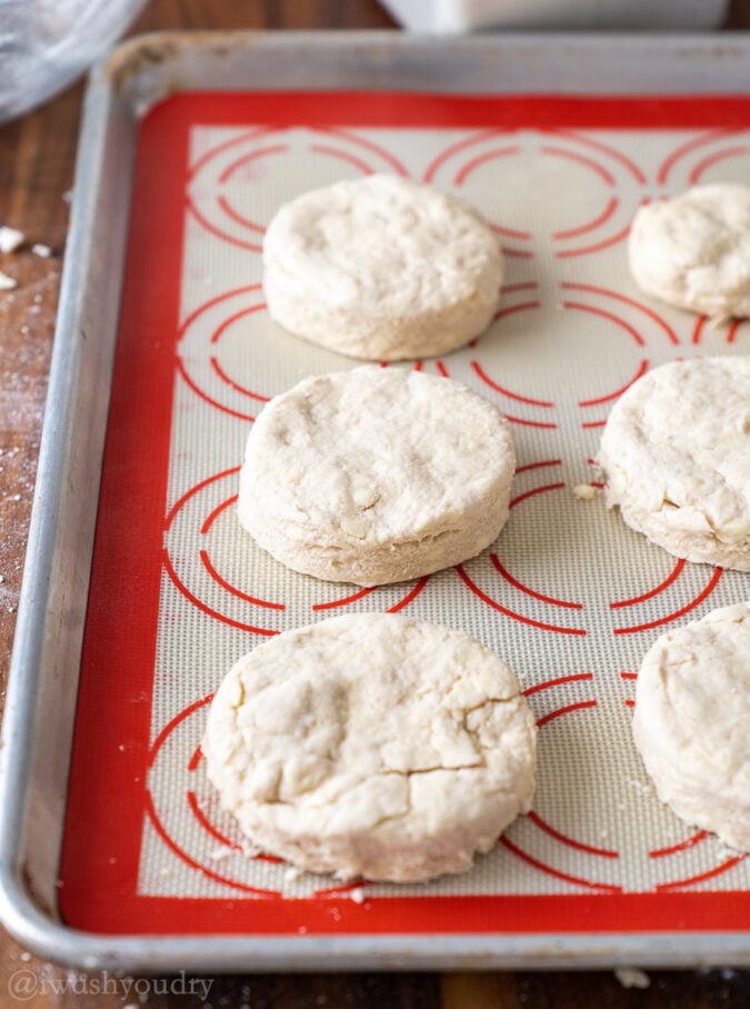 biscuit dough on baking mat