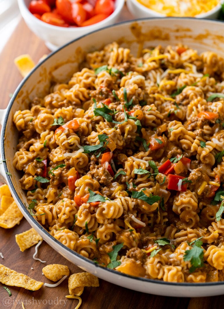 Creamy Ground Beef Taco Pasta