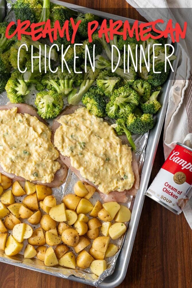sheet pan dinner with title