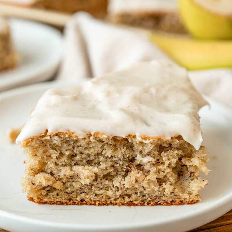 Banana Cake with Cream Cheese Frosting - I Wash You Dry