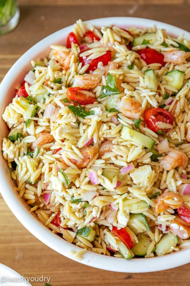 Shrimp Orzo Pasta Salad - I Wash You Dry