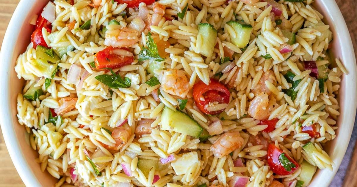 Shrimp Orzo Pasta Salad - I Wash You Dry