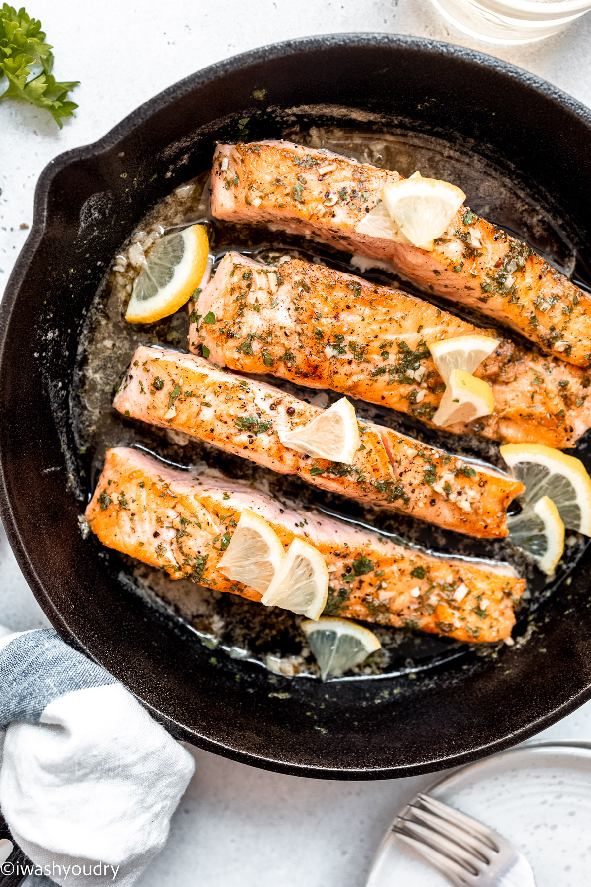Lemon Garlic Pan Seared Salmon I Wash You Dry