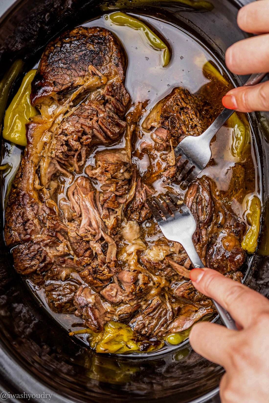 5 Ingredient Slow Cooker Mississippi Pot Roast I Wash You Dry