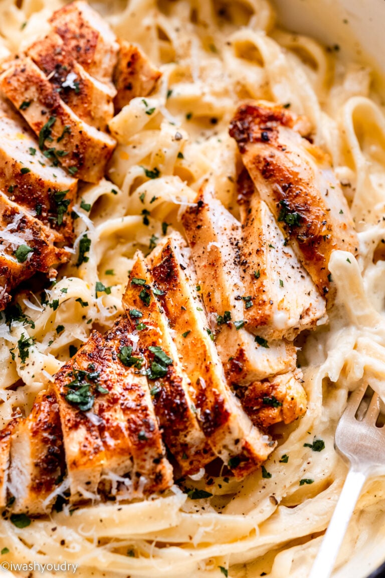 Easy Chicken Alfredo Recipe I Wash You Dry