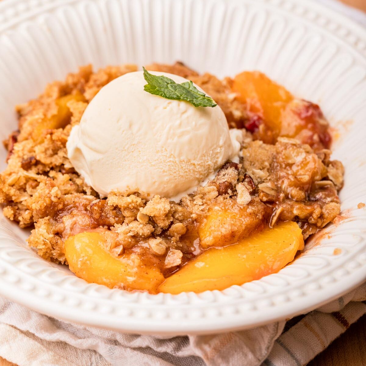 Easy Peach Crisp Recipe - I Wash You Dry