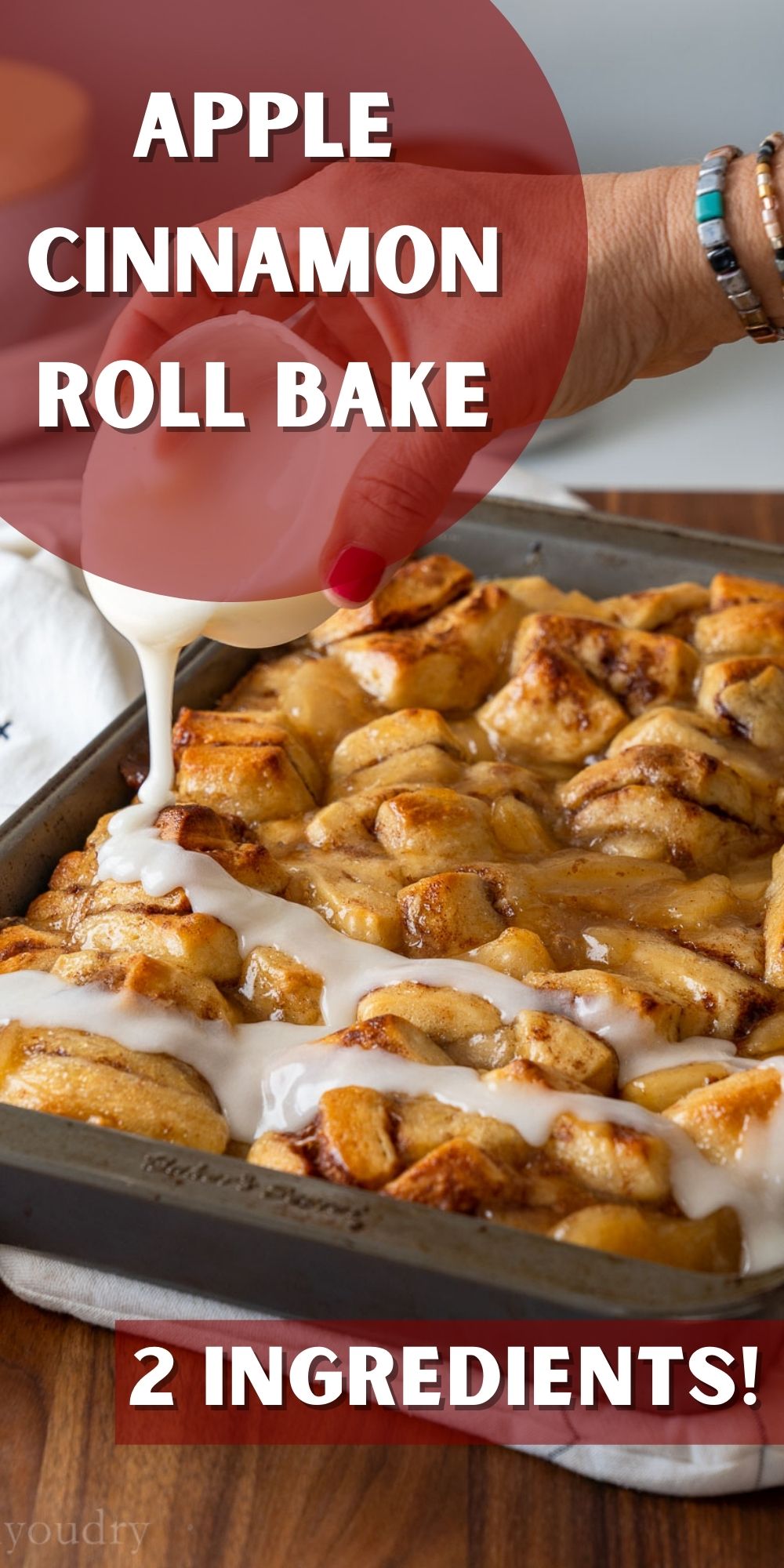 2 Ingredient Apple Cinnamon Roll Bake - I Wash You Dry