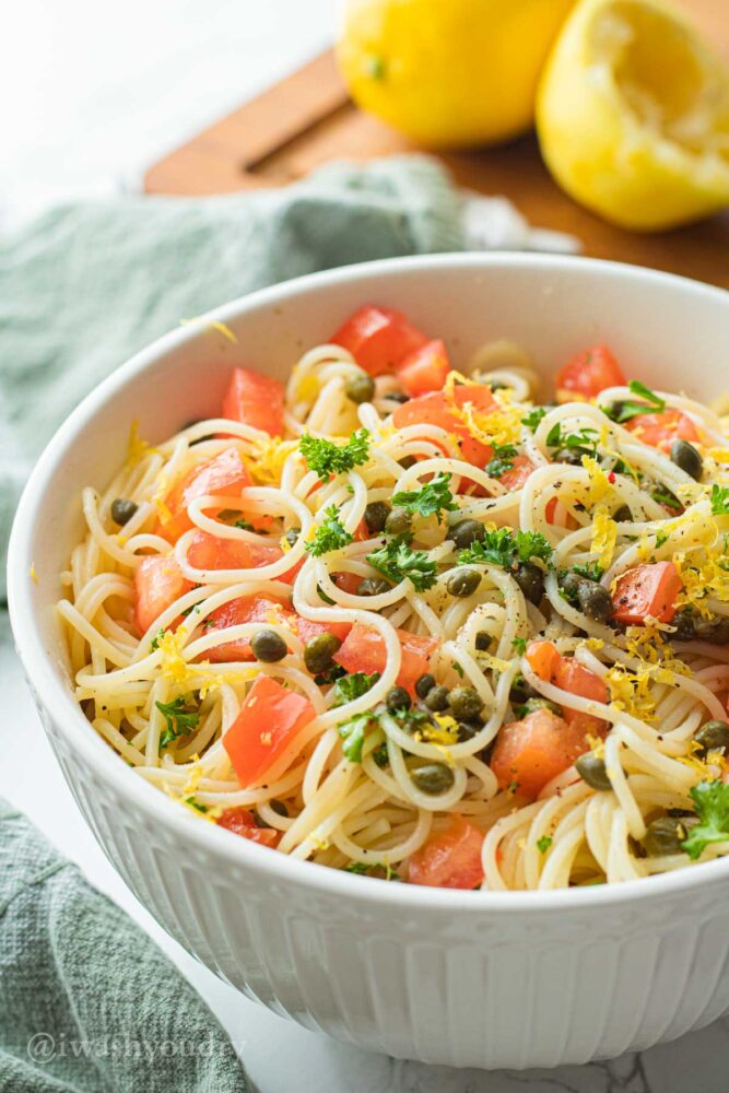 Lemon Capellini Salad I Wash You Dry