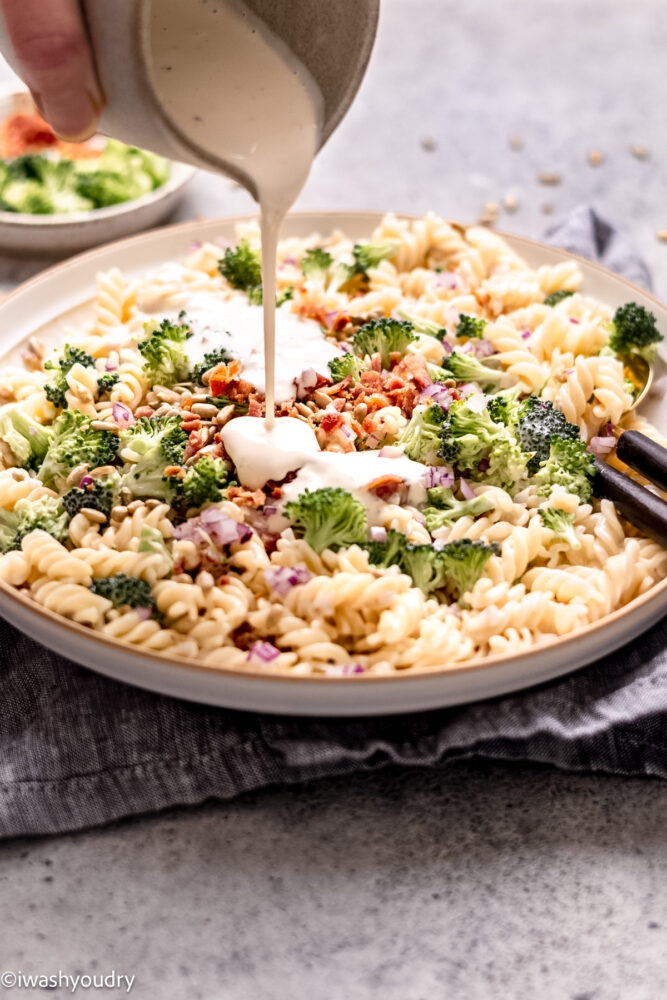 Creamy Broccoli Pasta Salad - I Wash You Dry