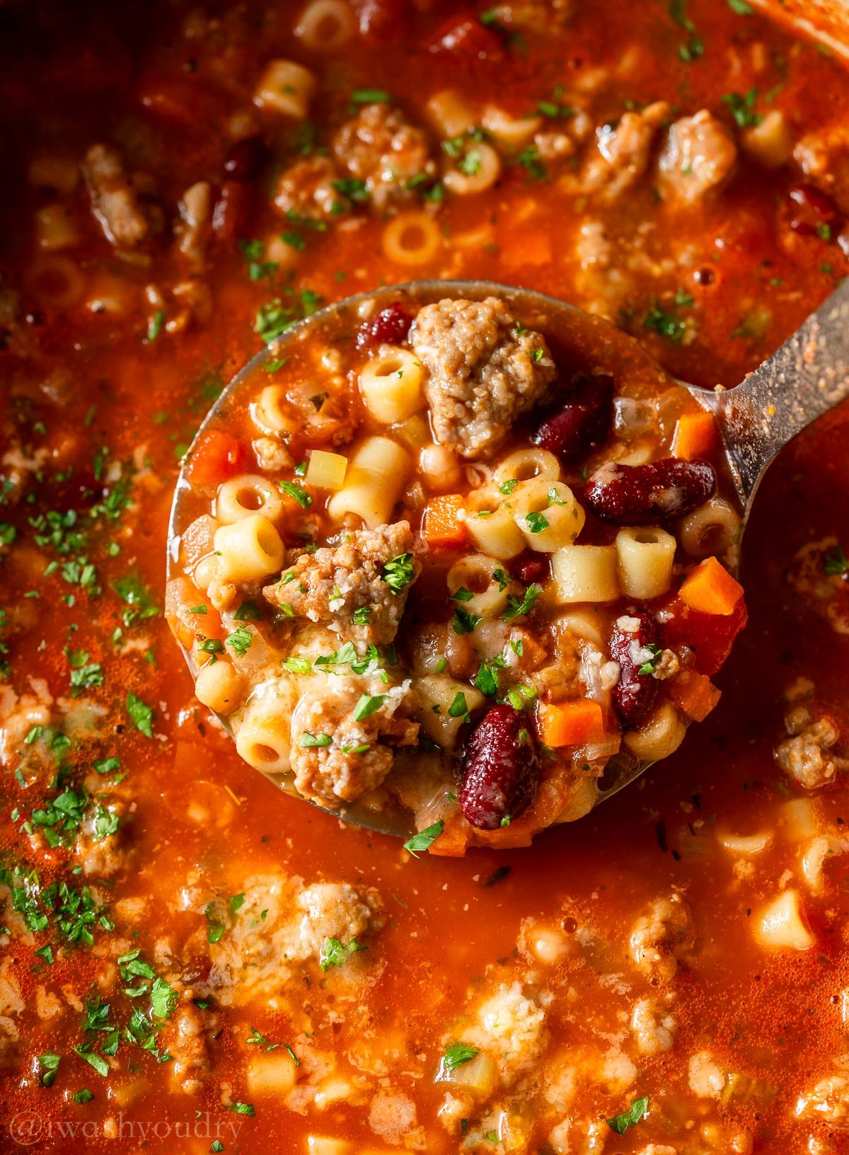 Pasta Fagioli with Sausage - I Wash You Dry