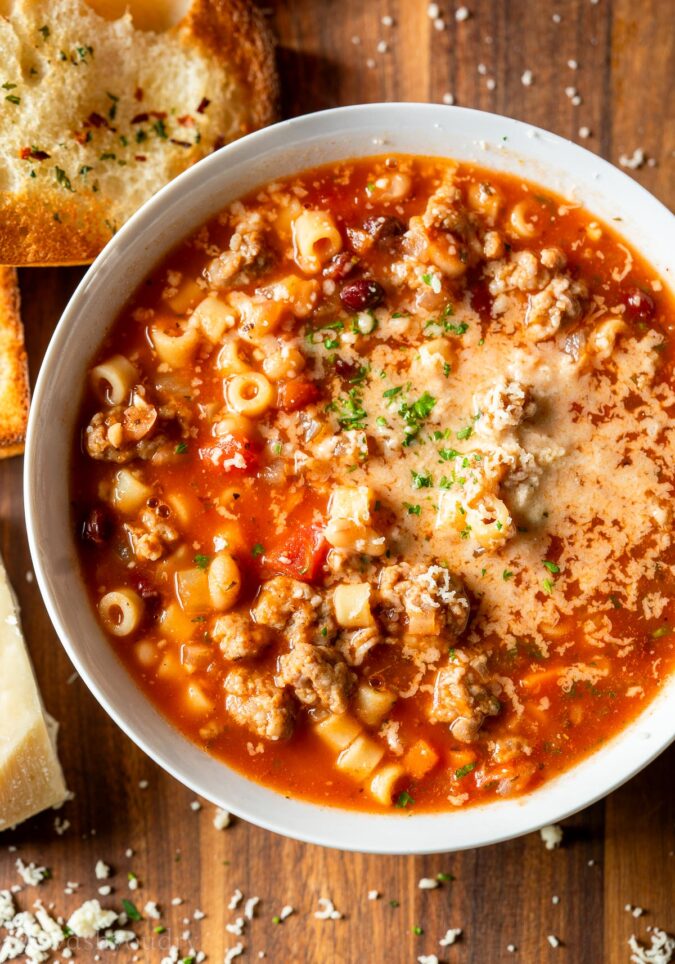 Pasta Fagioli with Sausage - I Wash You Dry