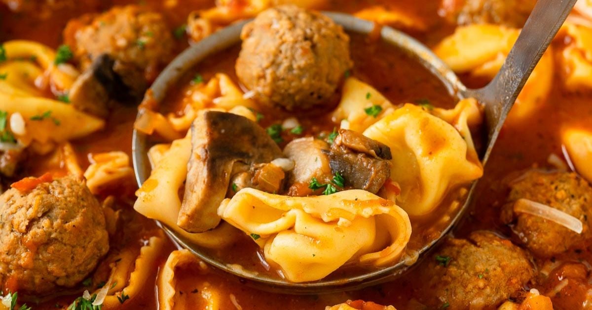 Tortellini Meatball Soup