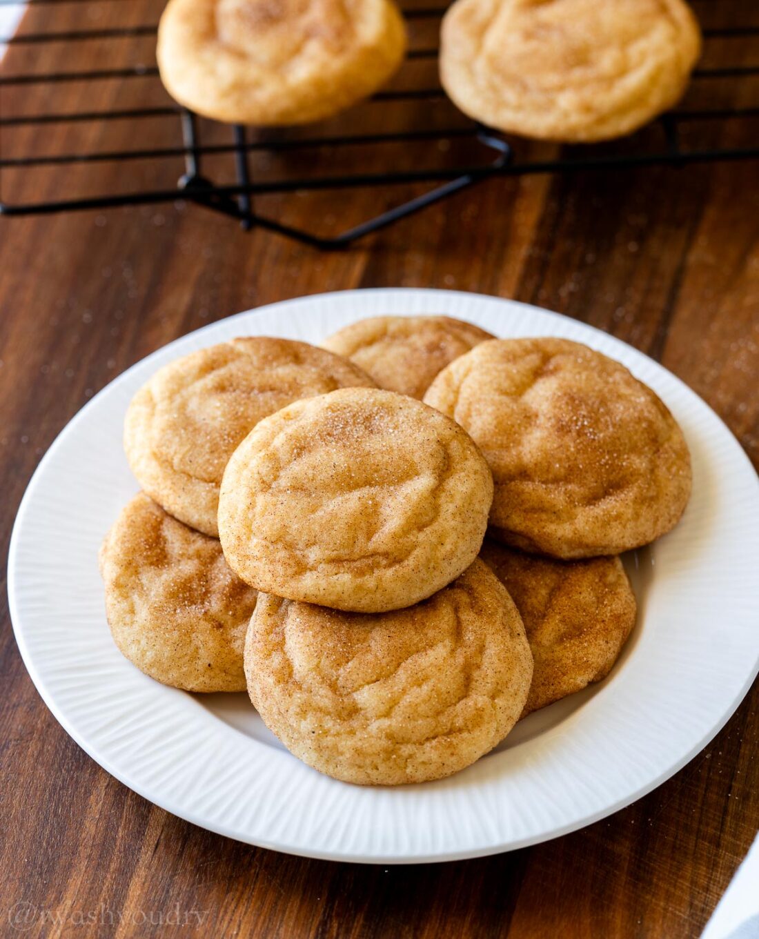 plate of snickerdoodle cookies.