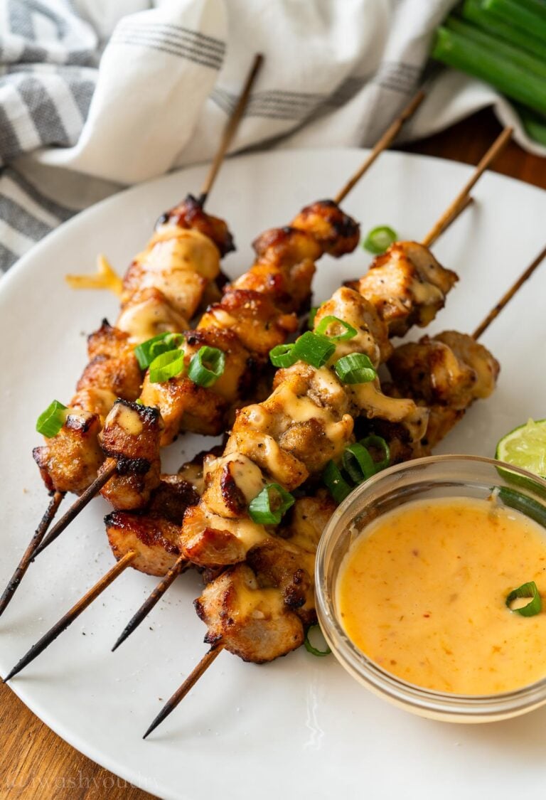 Bang Bang Chicken Skewers