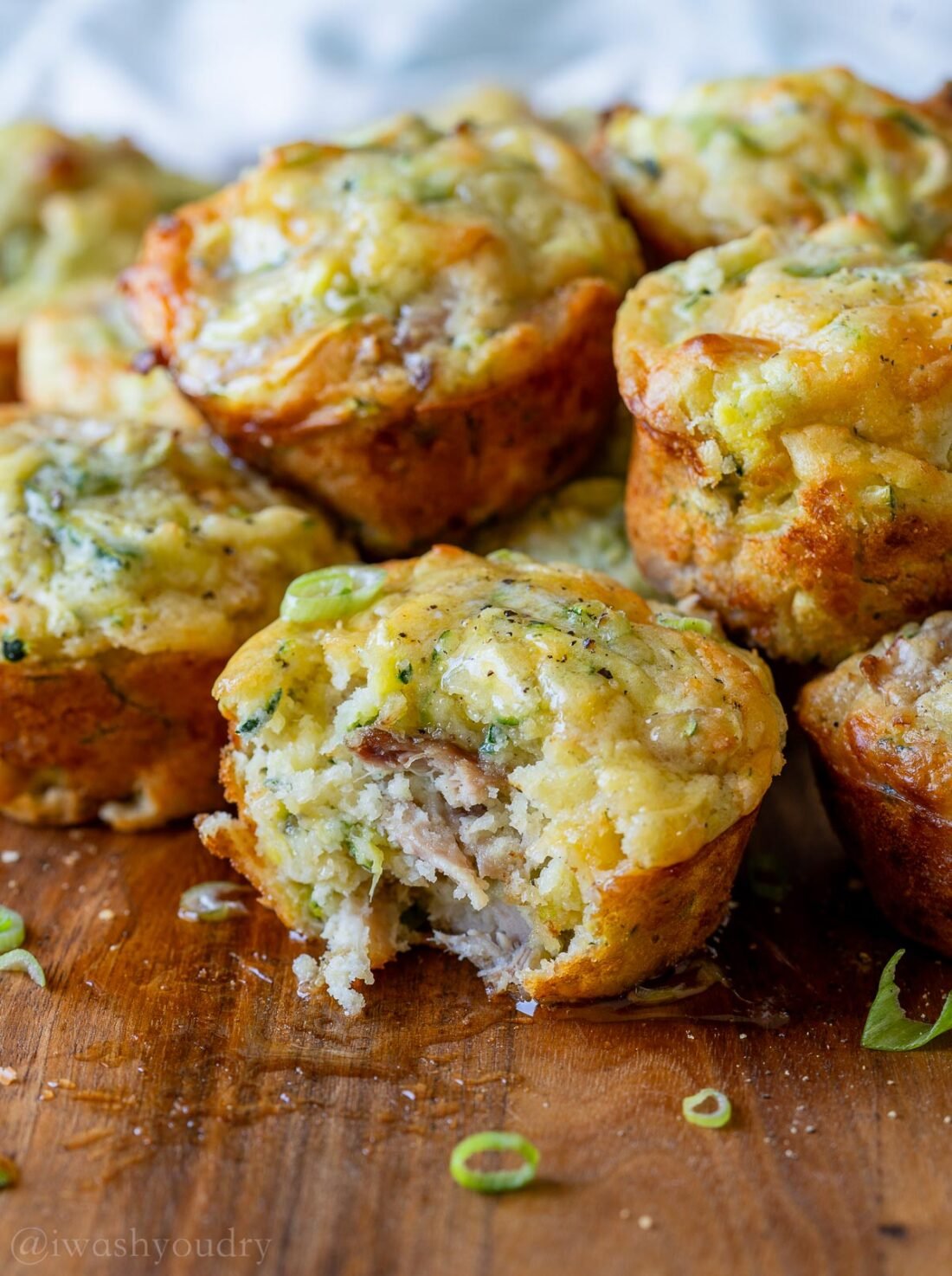 chicken inside zucchini muffin.