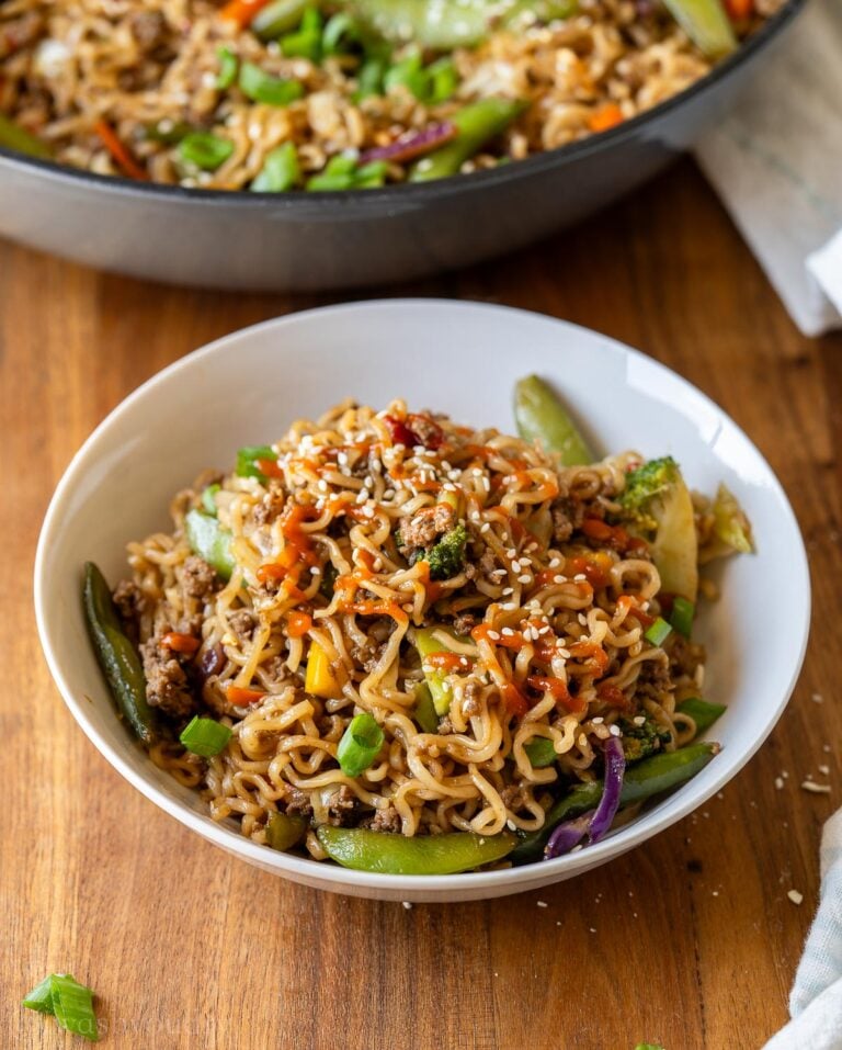 Ground Beef Ramen Stir Fry