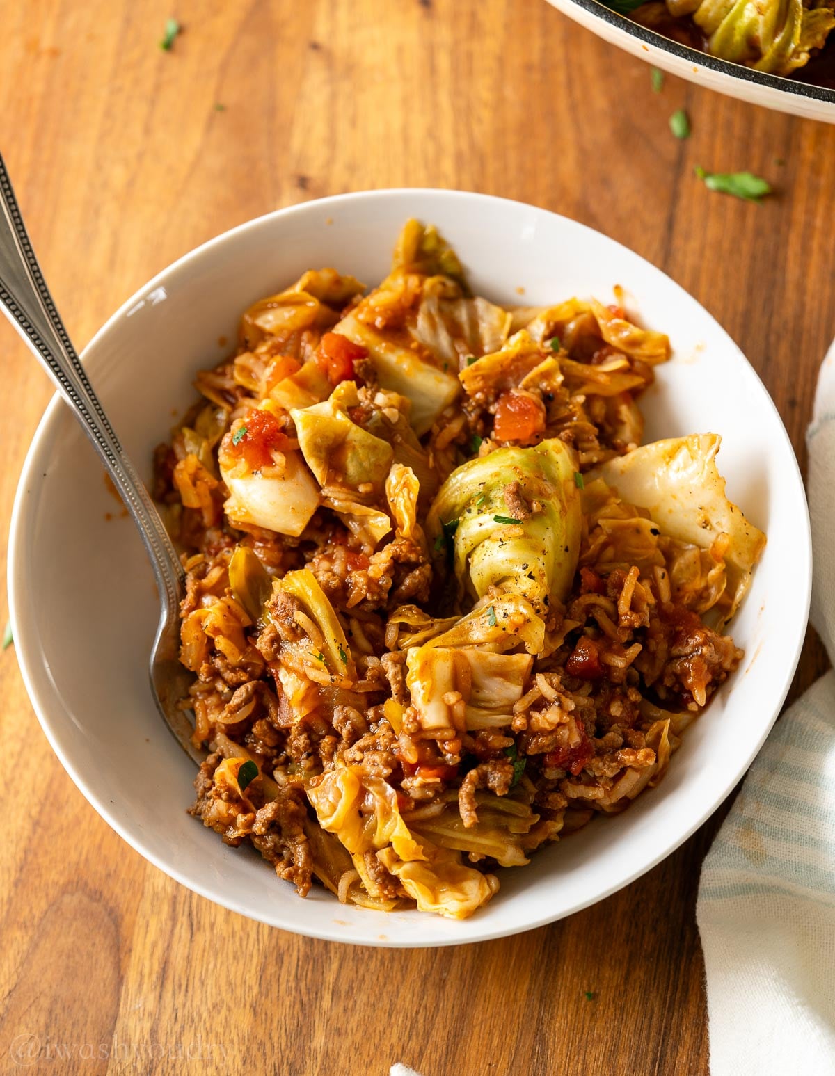 bowl filled with stuffed cabbage roll